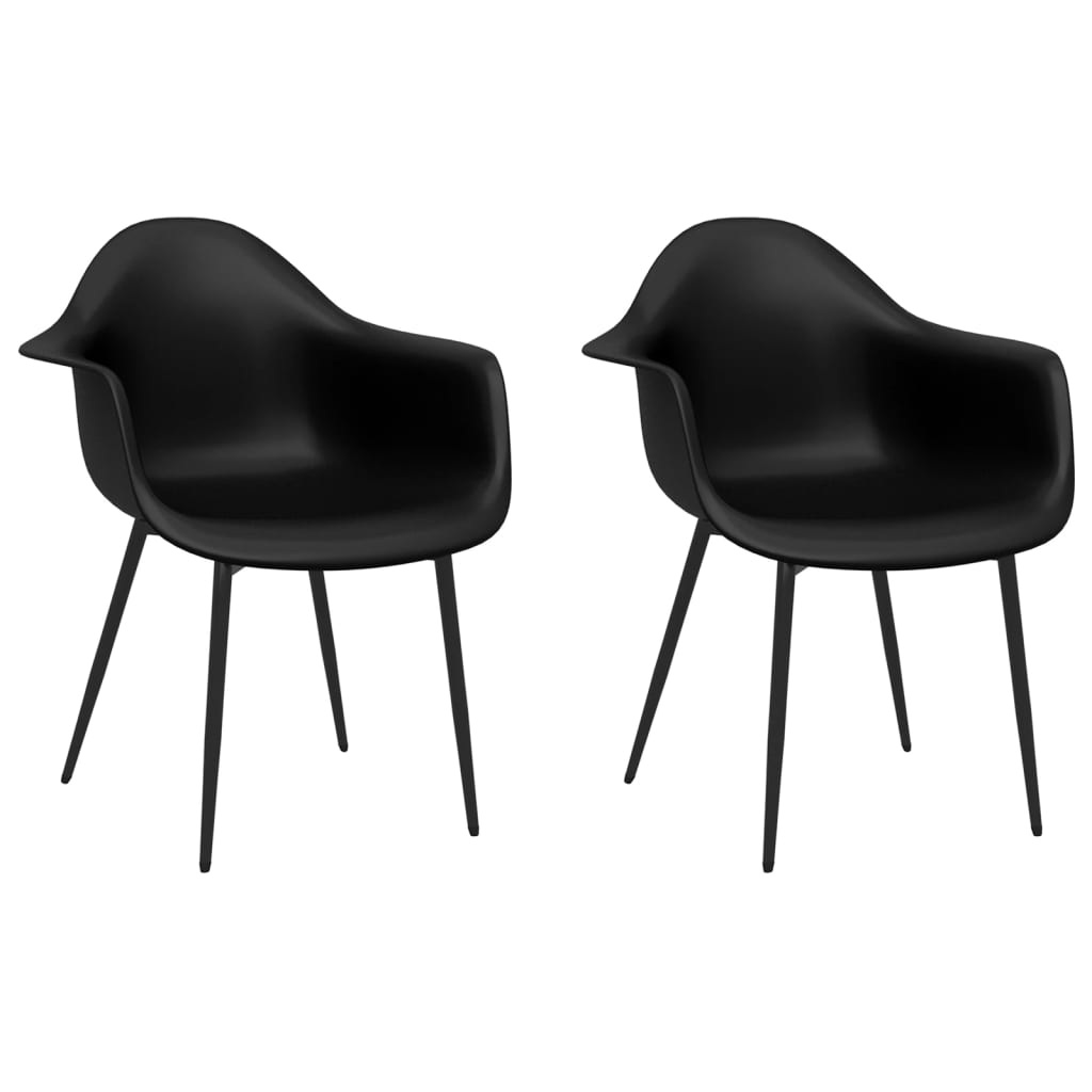 Chaises à manger lot de 2 noir PP Chaises de cuisine vidaXL