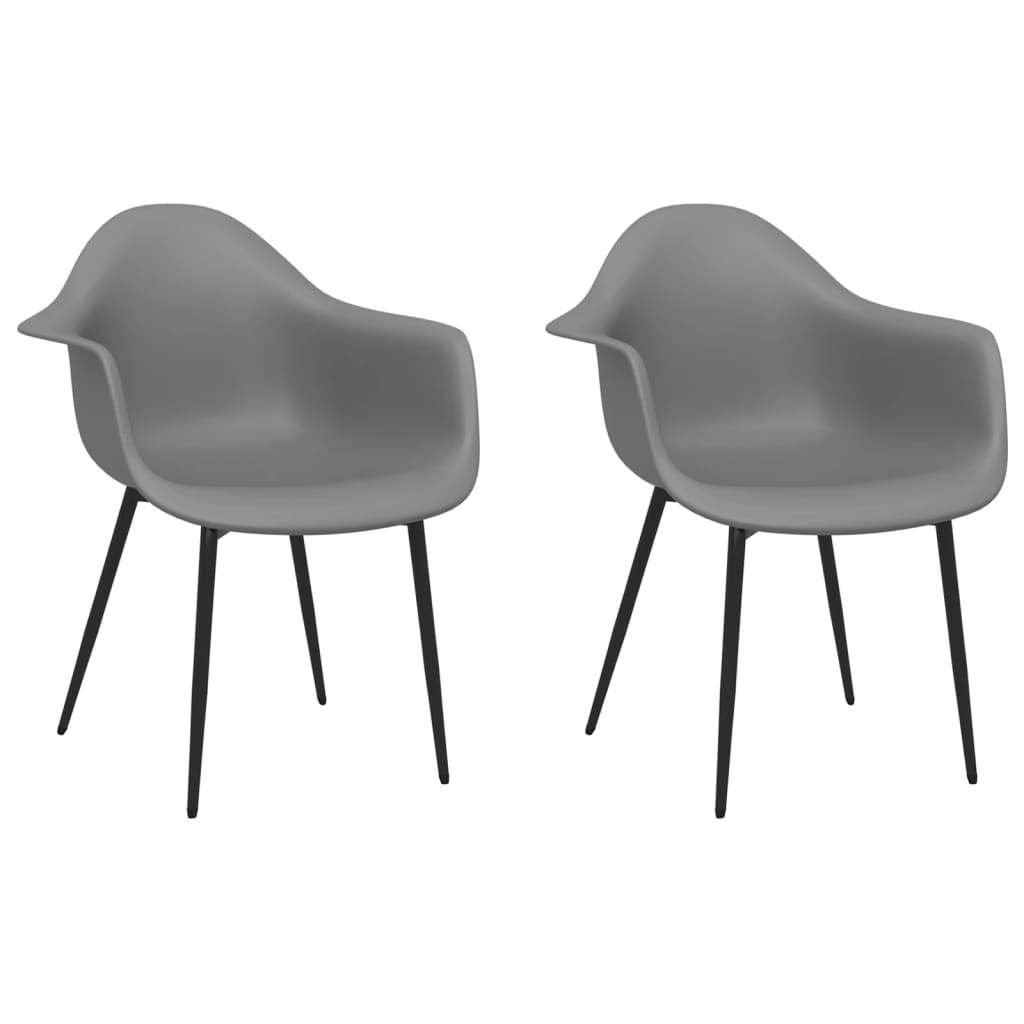 Chaises à manger lot de 2 gris PP - XIOS