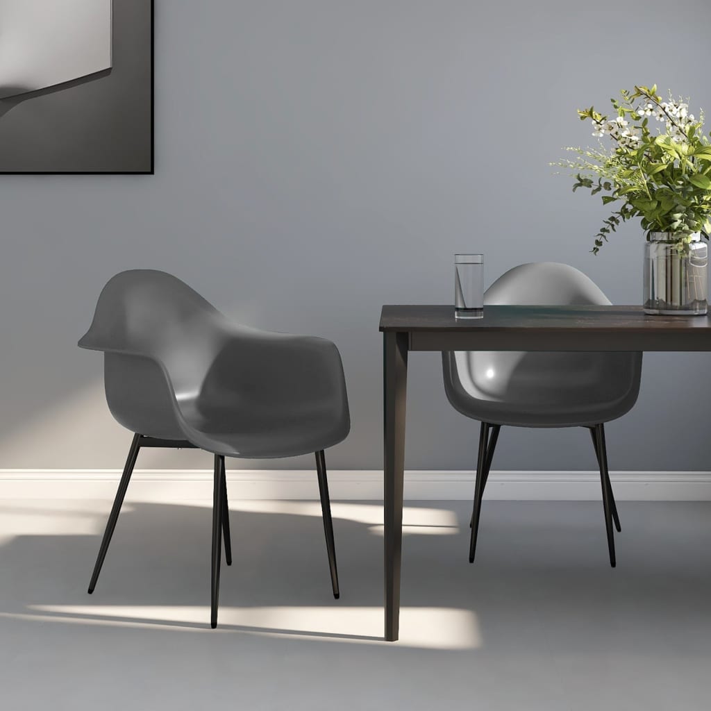 Chaises à manger lot de 2 gris PP - XIOS