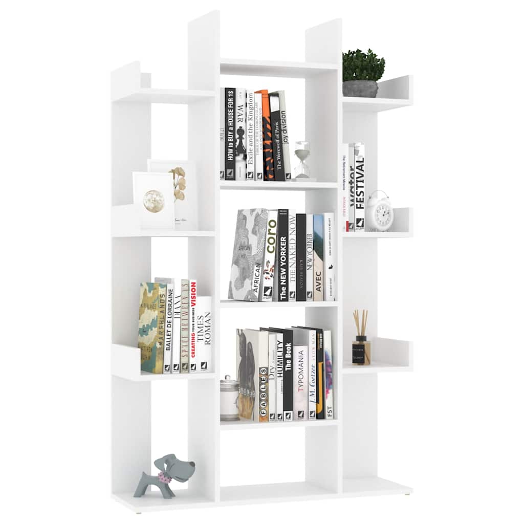 Bibliothèque Blanc 86x25,5x140 cm Bois d’ingénierie - XIOS