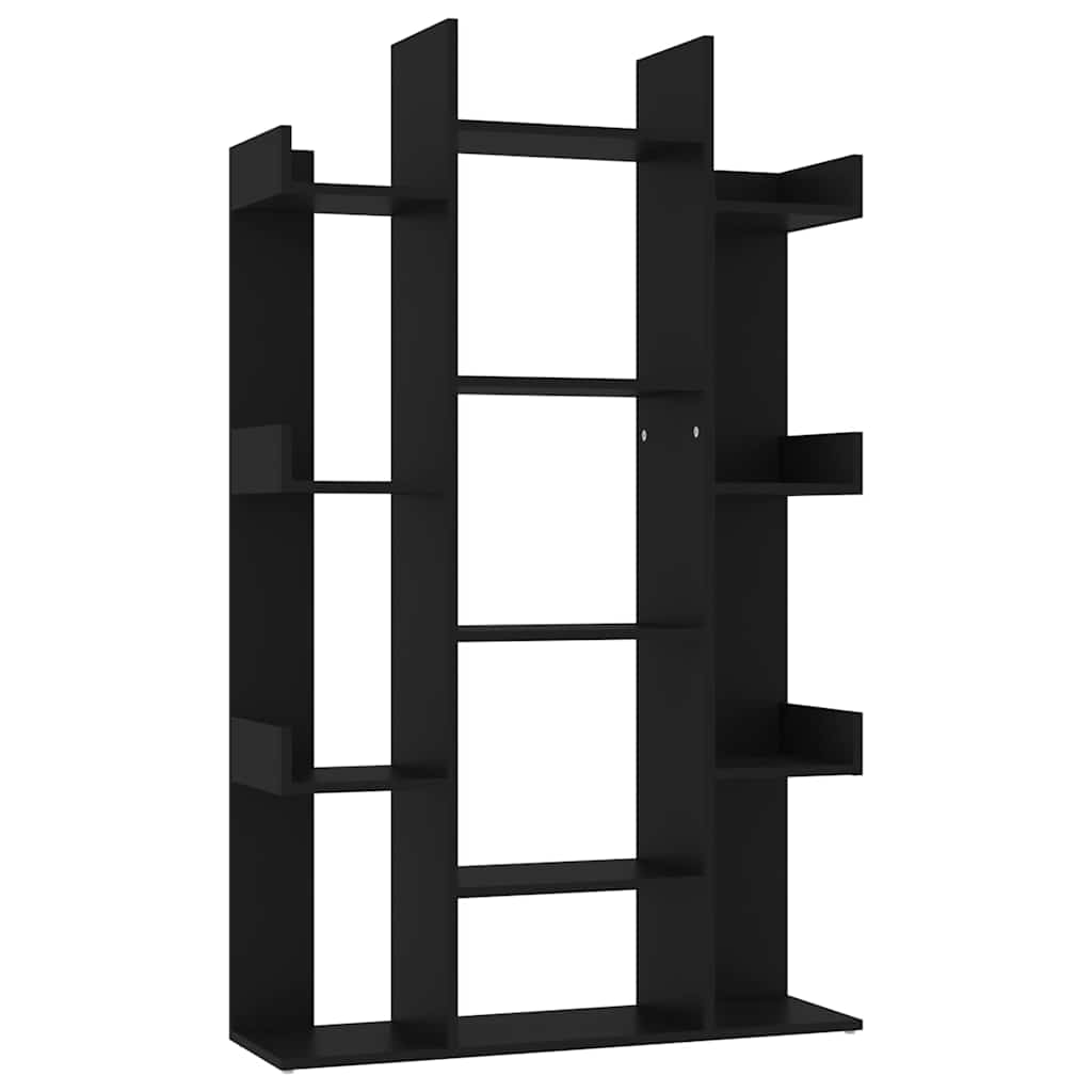 Bibliothèque Noir 86x25,5x140 cm Bois d’ingénierie - XIOS