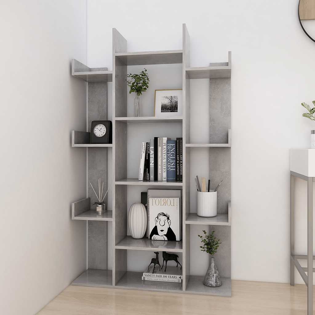 Bibliothèque Gris béton 86x25,5x140 cm Bois d’ingénierie - XIOS
