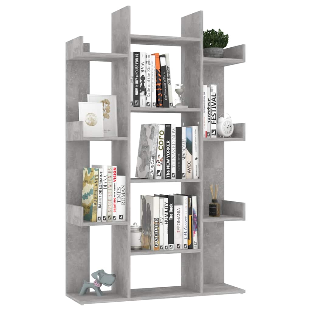 Bibliothèque Gris béton 86x25,5x140 cm Bois d’ingénierie - XIOS
