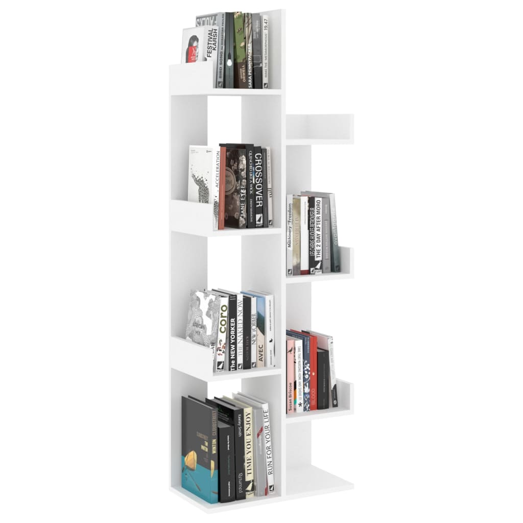 Bibliothèque Blanc 48x25,5x140 cm Bois d’ingénierie - XIOS