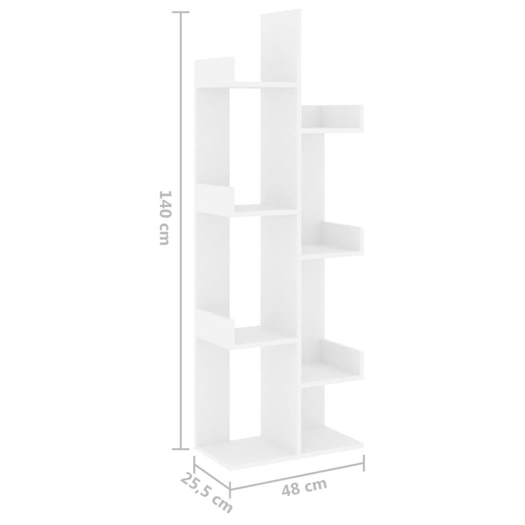 Bibliothèque Blanc 48x25,5x140 cm Bois d’ingénierie - XIOS