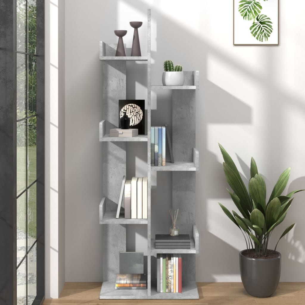 Bibliothèque Gris béton 48x25,5x140 cm Bois d’ingénierie - XIOS