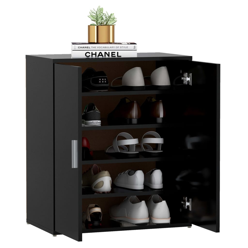 Armoire à chaussures Noir 60x35x70 cm Bois d’ingénierie - XIOS