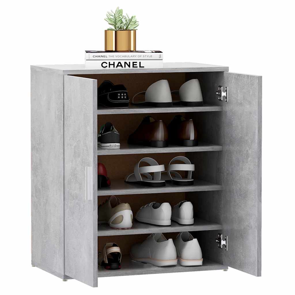 Armoire à chaussures Gris béton 60x35x70 cm Bois d’ingénierie - XIOS