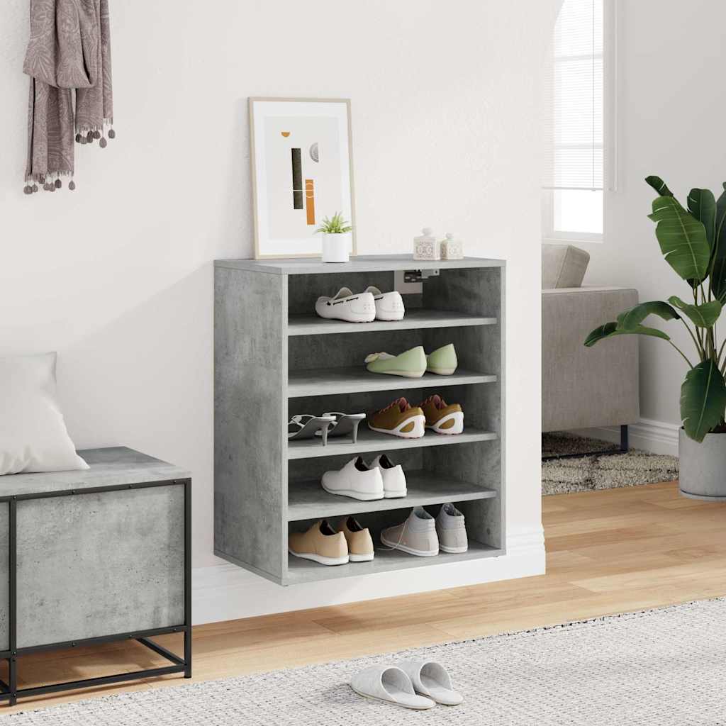 Armoire à chaussures Gris béton 60x35x70 cm Bois d’ingénierie - XIOS