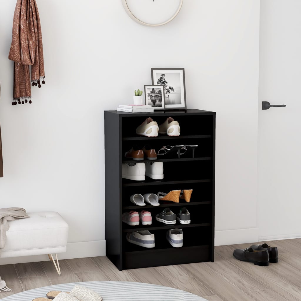 Armoire à chaussures Noir 60x35x92 cm Bois d’ingénierie - XIOS