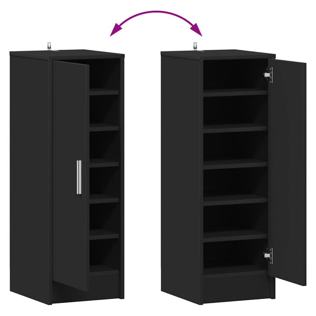 Armoire à chaussures Noir 32x35x92 cm Bois d’ingénierie - XIOS