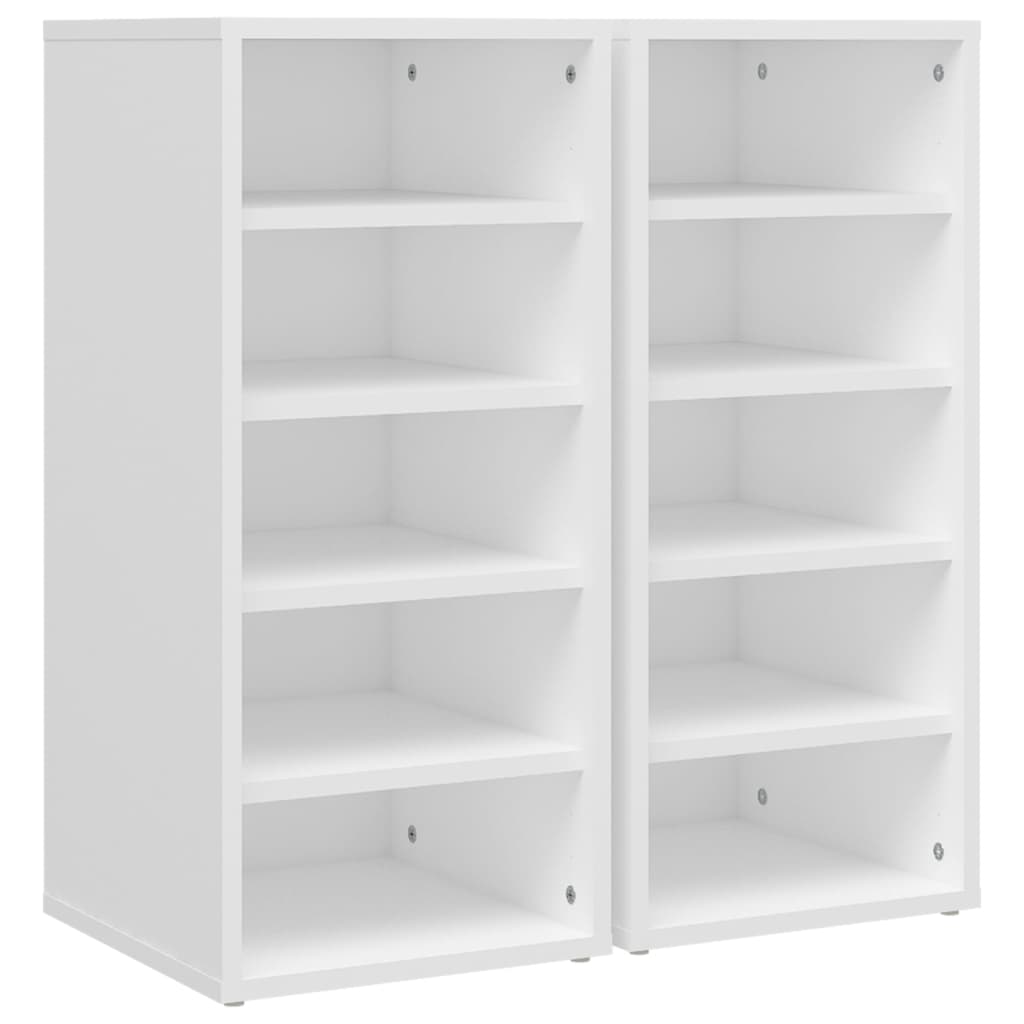 Armoires à chaussures 2pcs Blanc 31,5x35x70cm Bois d'ingénierie - XIOS