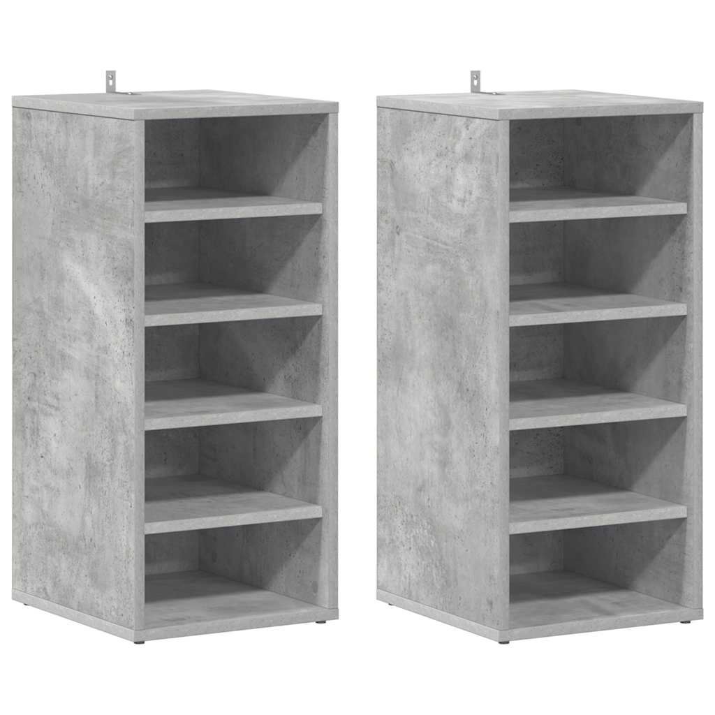 Armoires à chaussures 2 pcs Gris béton Bois d'ingénierie - XIOS