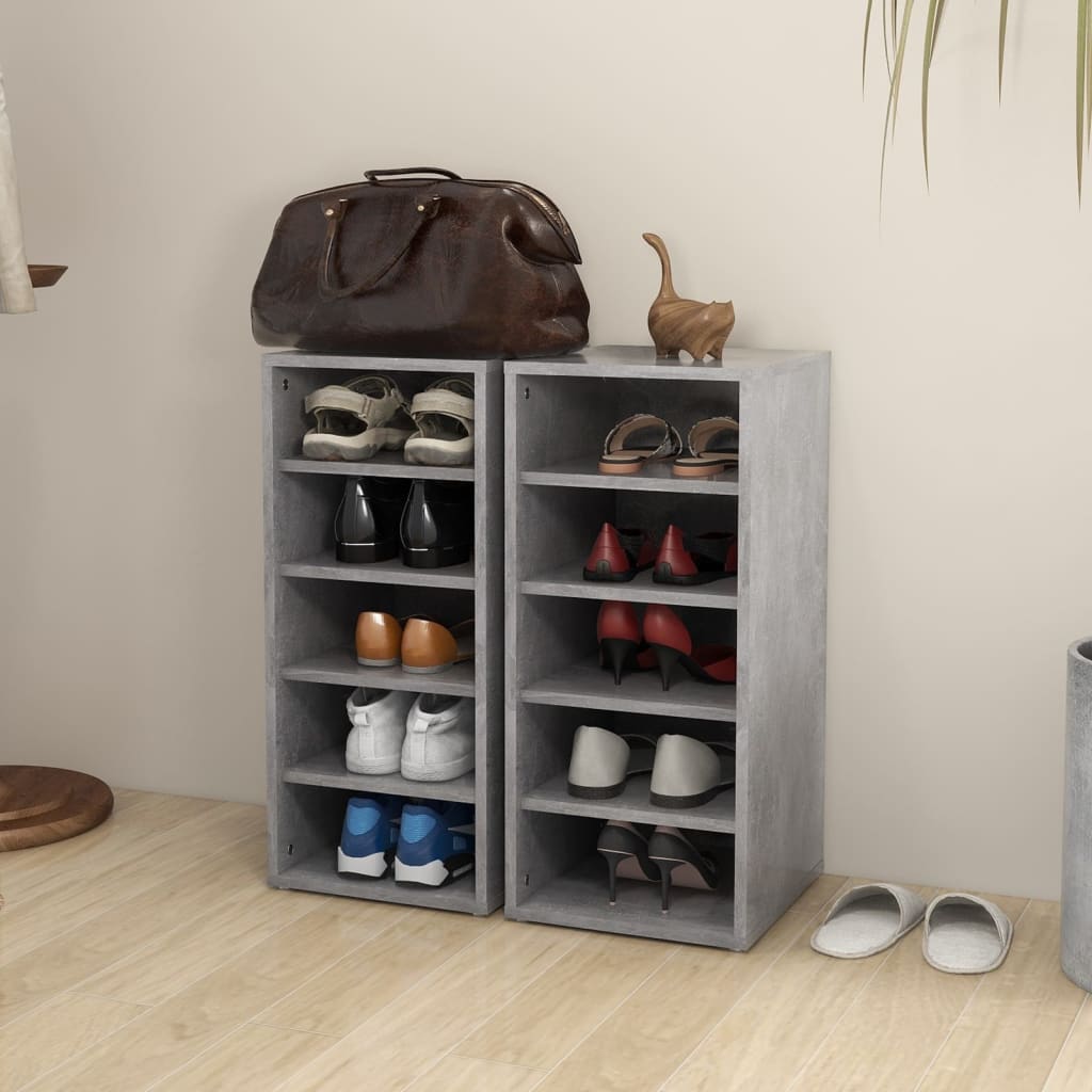 Armoires à chaussures 2 pcs Gris béton Bois d'ingénierie - XIOS