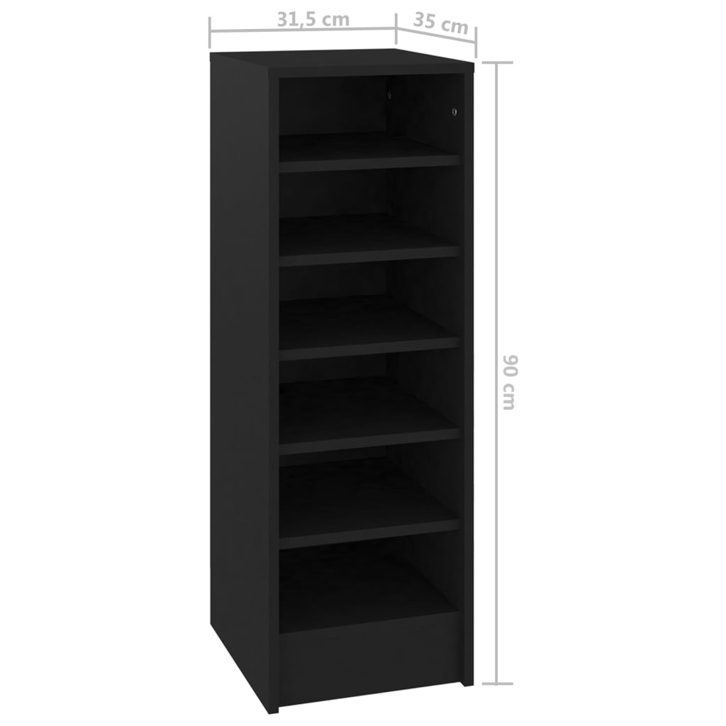 Armoire à chaussures Noir 31,5x35x90 cm Bois d'ingénierie - XIOS