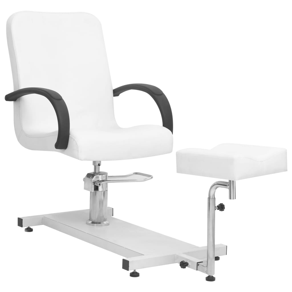 Fauteuil de massage et repose-pied Blanc 127x60x98cm Similicuir