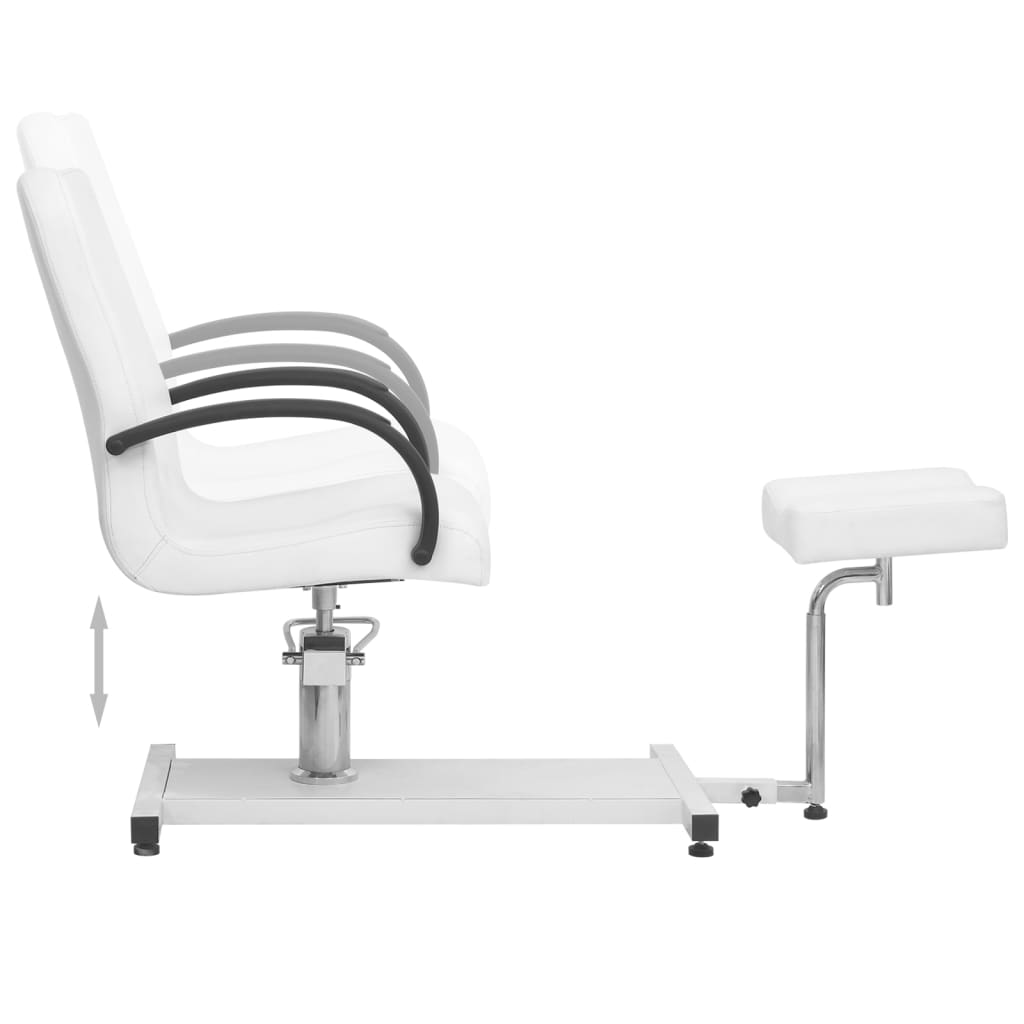 Fauteuil de massage et repose-pied Blanc 127x60x98cm Similicuir