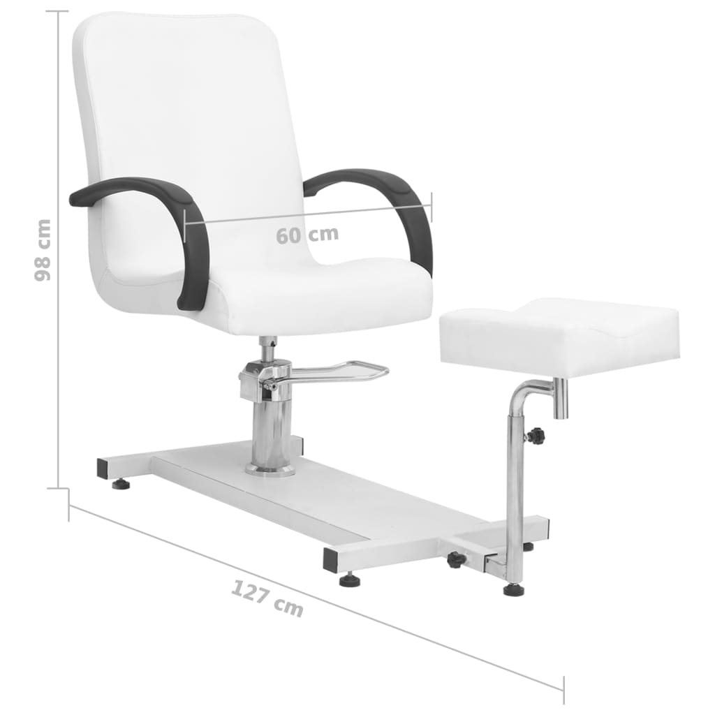 Fauteuil de massage et repose-pied Blanc 127x60x98cm Similicuir