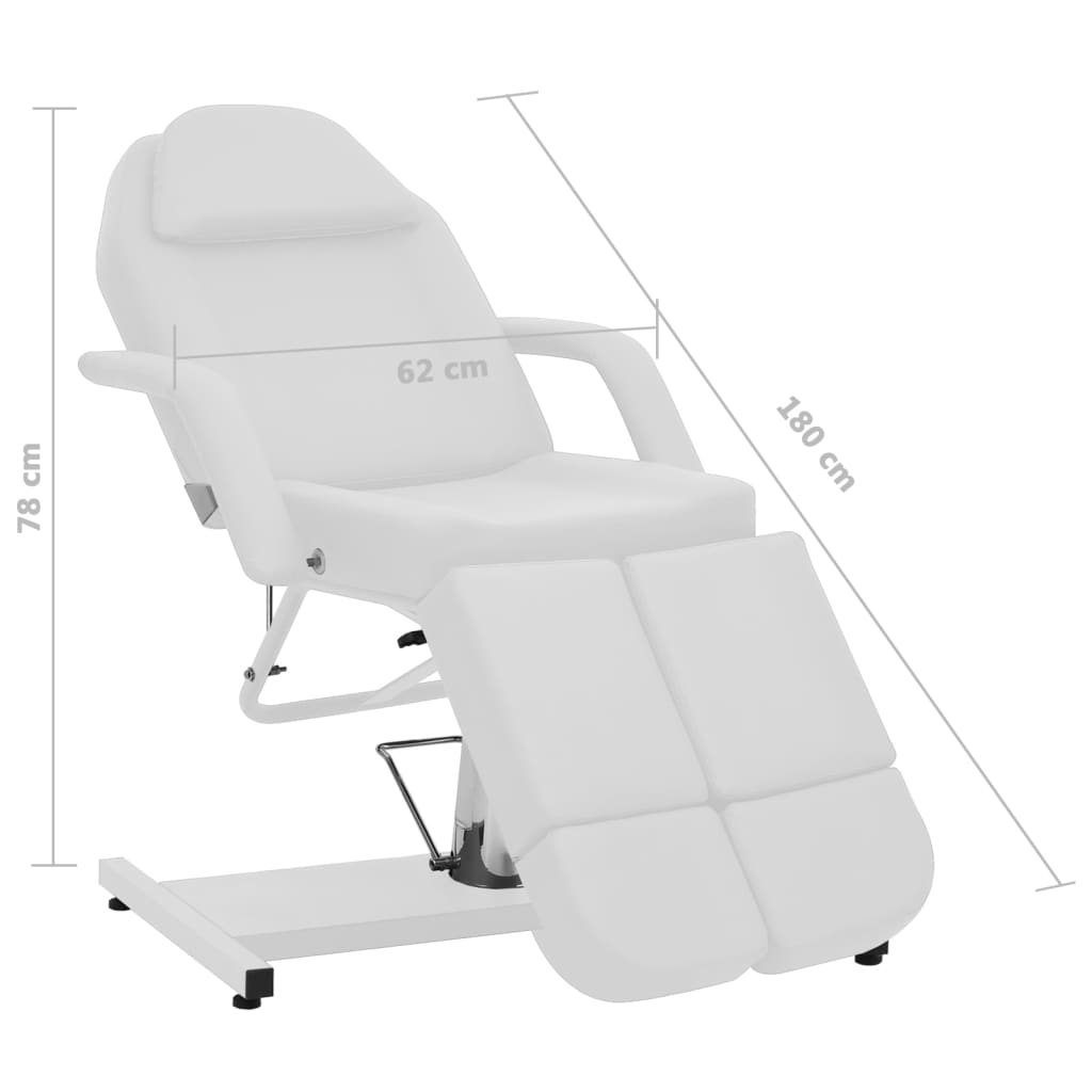 Chaise de traitement de beauté Similicuir Blanc 180x62x78 cm