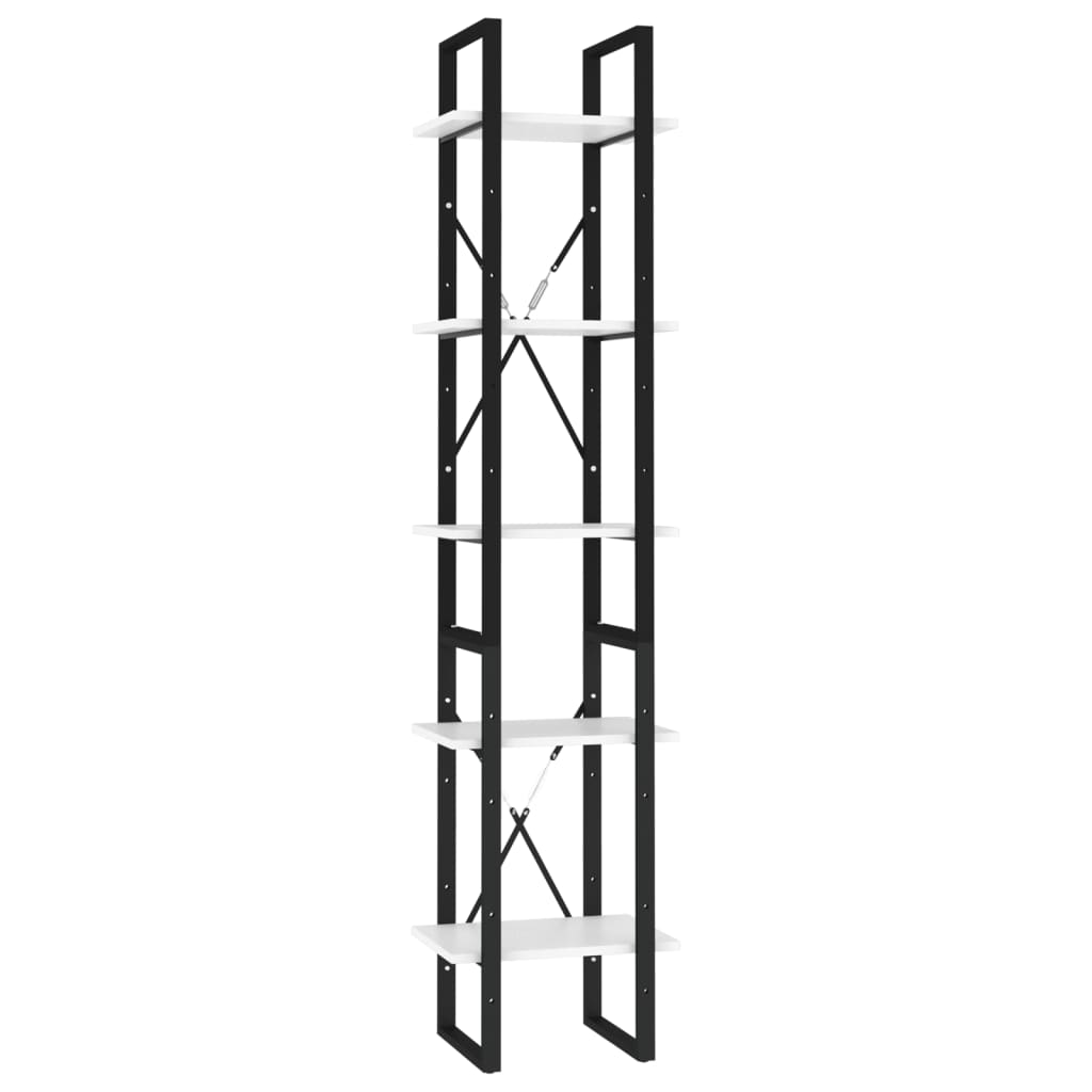 Bibliothèque à 5 niveaux Blanc 40x30x175 cm Bois ingénierie - XIOS