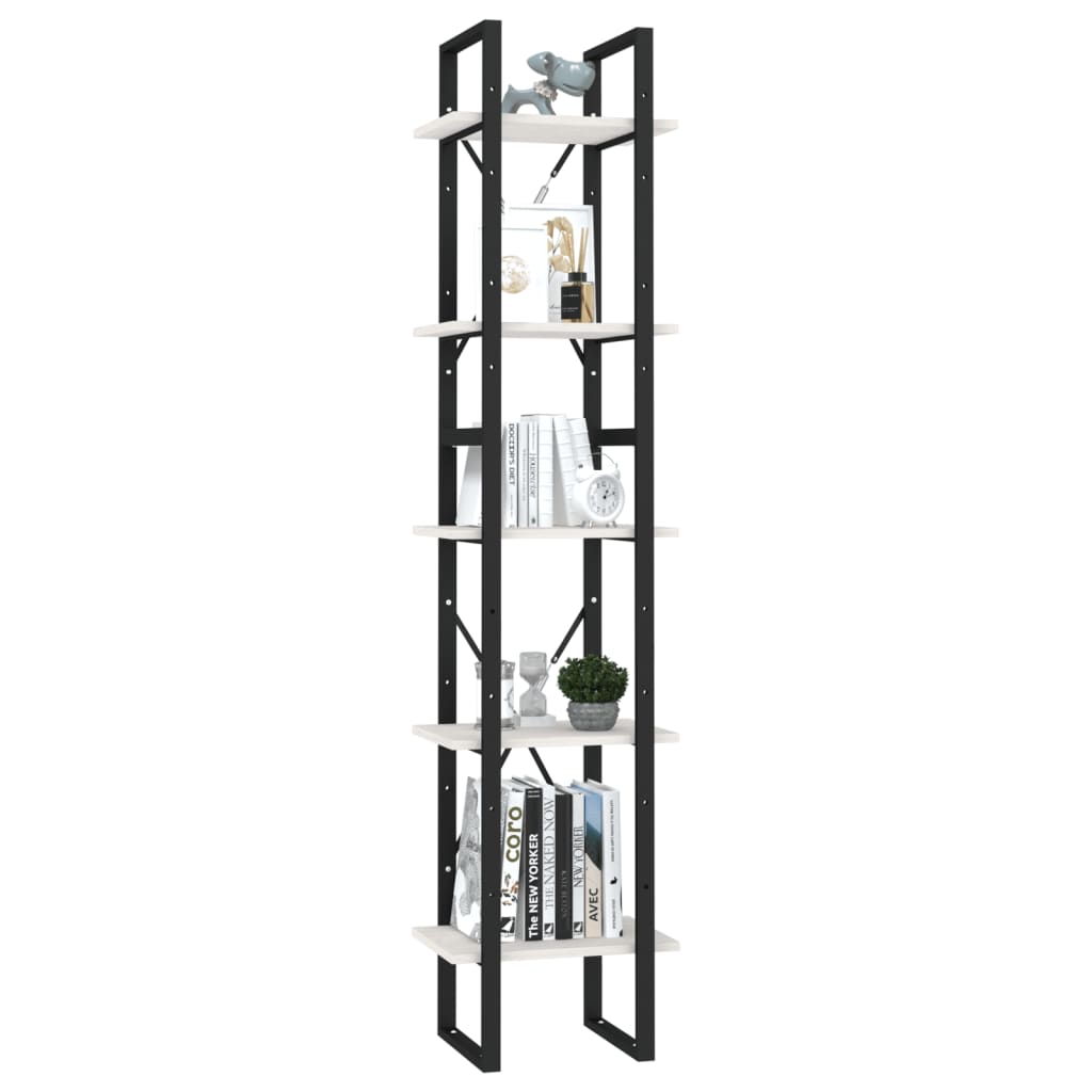 Bibliothèque à 5 niveaux Blanc 40x30x175 cm Bois de pin - XIOS