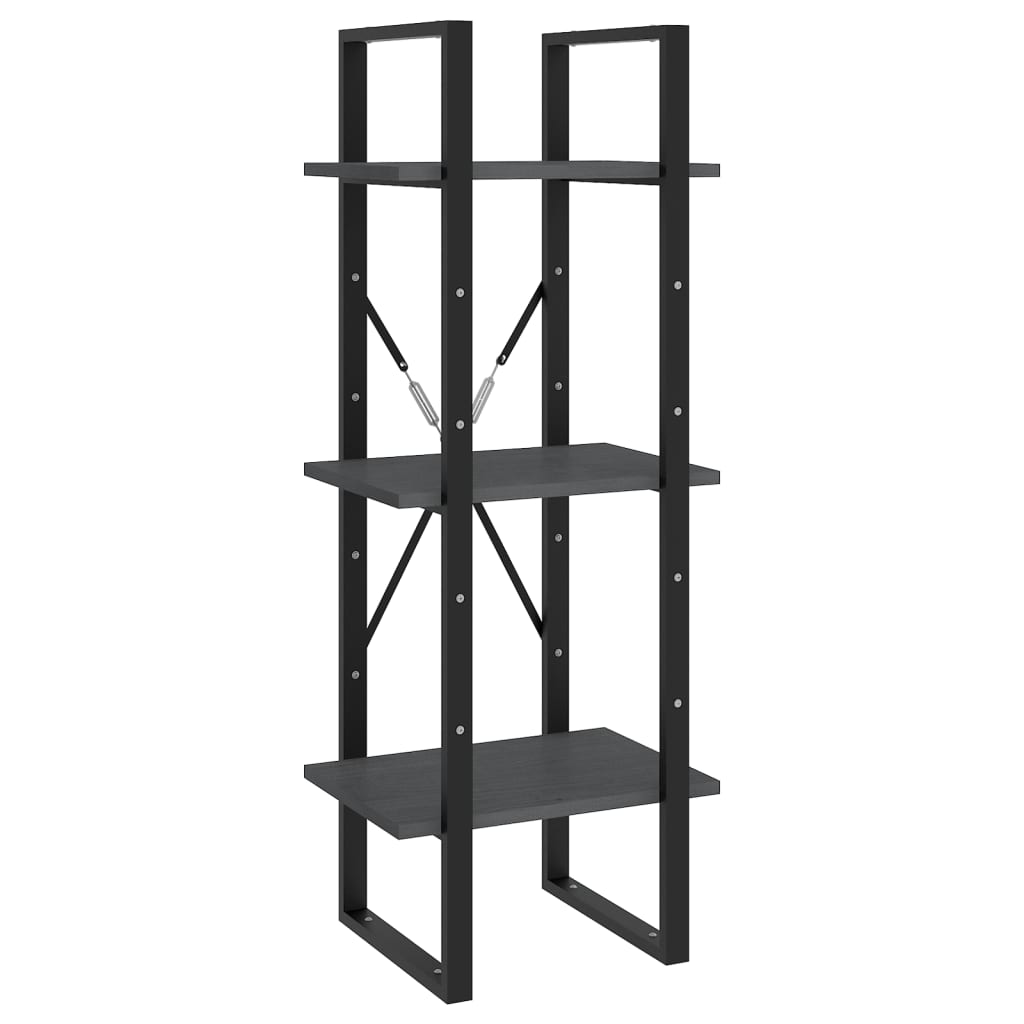 Bibliothèque à 5 niveaux Gris 40x30x175 cm Bois de pin - XIOS