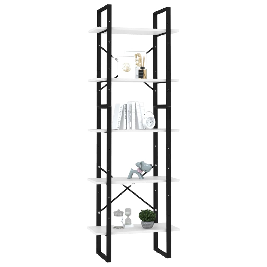 Bibliothèque à 5 niveaux Blanc 60x30x175 cm Bois ingénierie - XIOS