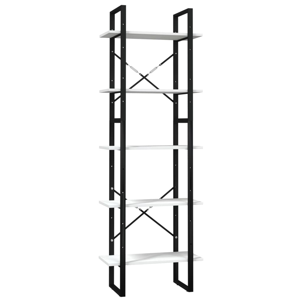 Bibliothèque à 5 niveaux Blanc 60x30x175 cm Bois de pin - XIOS