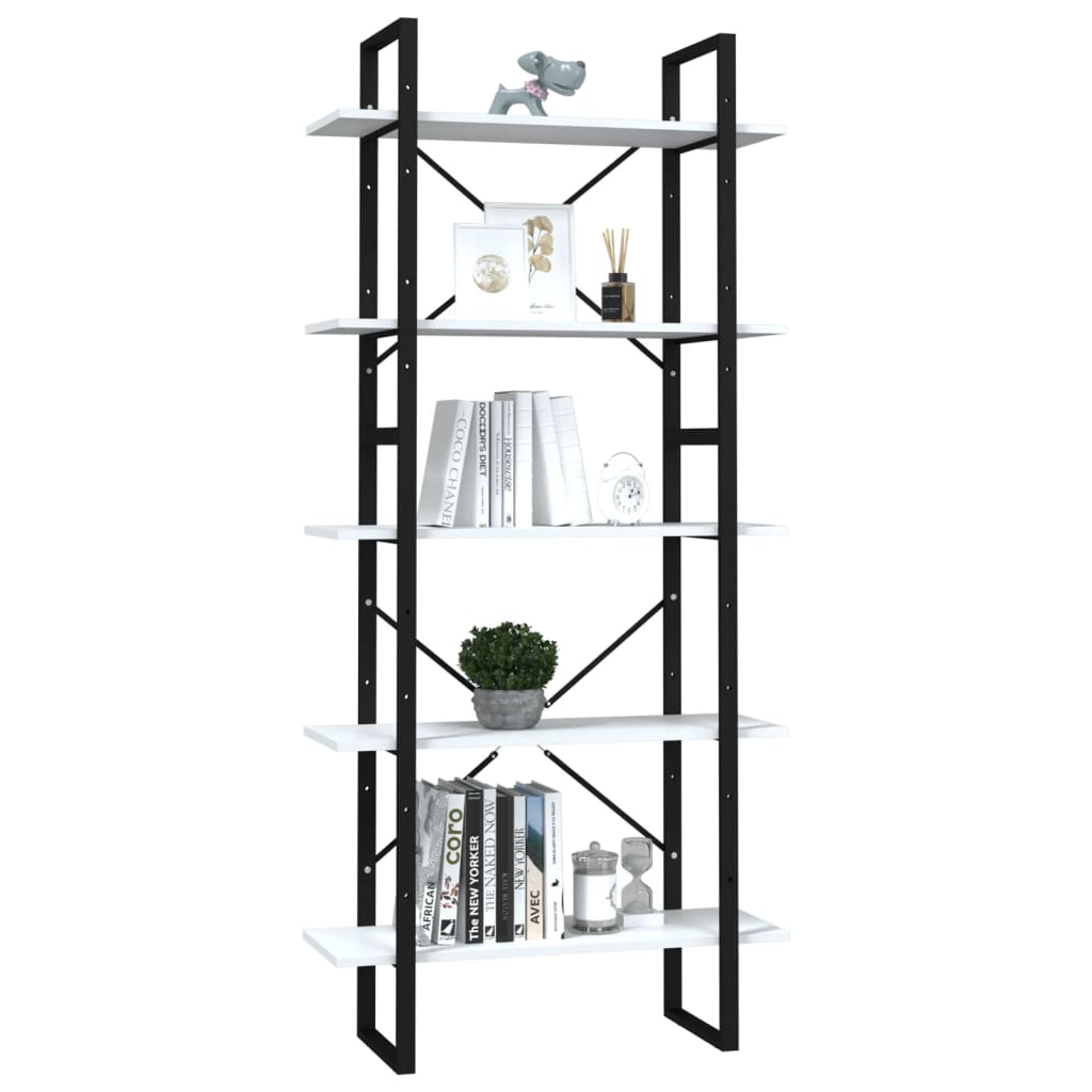 Bibliothèque à 5 niveaux Blanc 80x30x175 cm Bois d'ingénierie Bibliothèques vidaXL