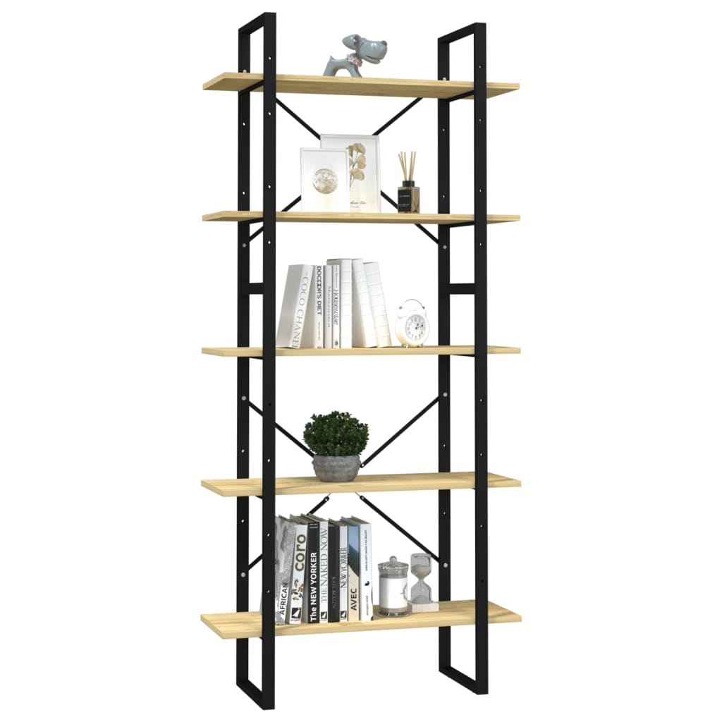 Bibliothèque à 5 niveaux 80x30x175 cm Bois de pin - XIOS