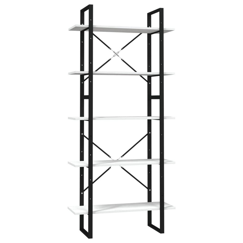 Bibliothèque à 5 niveaux Blanc 80x30x175 cm Bois de pin - XIOS