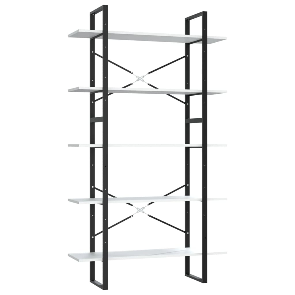 Bibliothèque à 5 niveaux Blanc 100x30x175 cm Bois d'ingénierie - XIOS