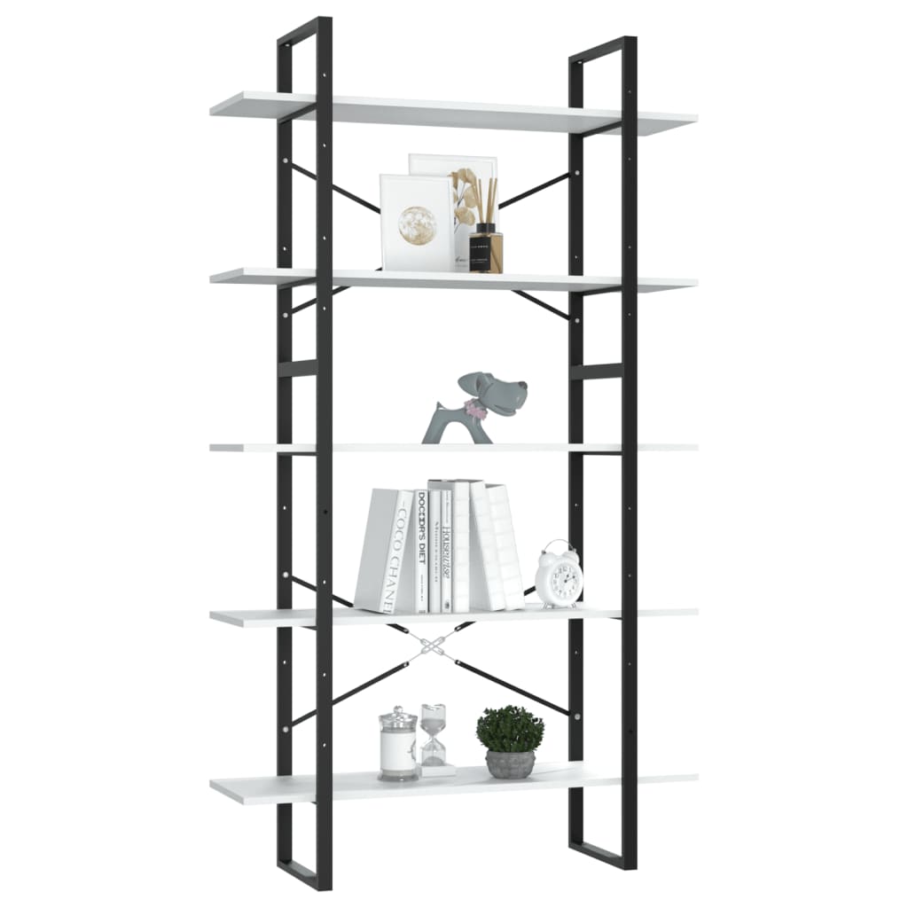 Bibliothèque à 5 niveaux Blanc 100x30x175 cm Bois d'ingénierie - XIOS