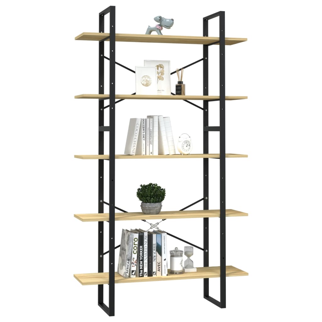 Bibliothèque à 5 niveaux 100x30x175 cm Bois de pin - XIOS