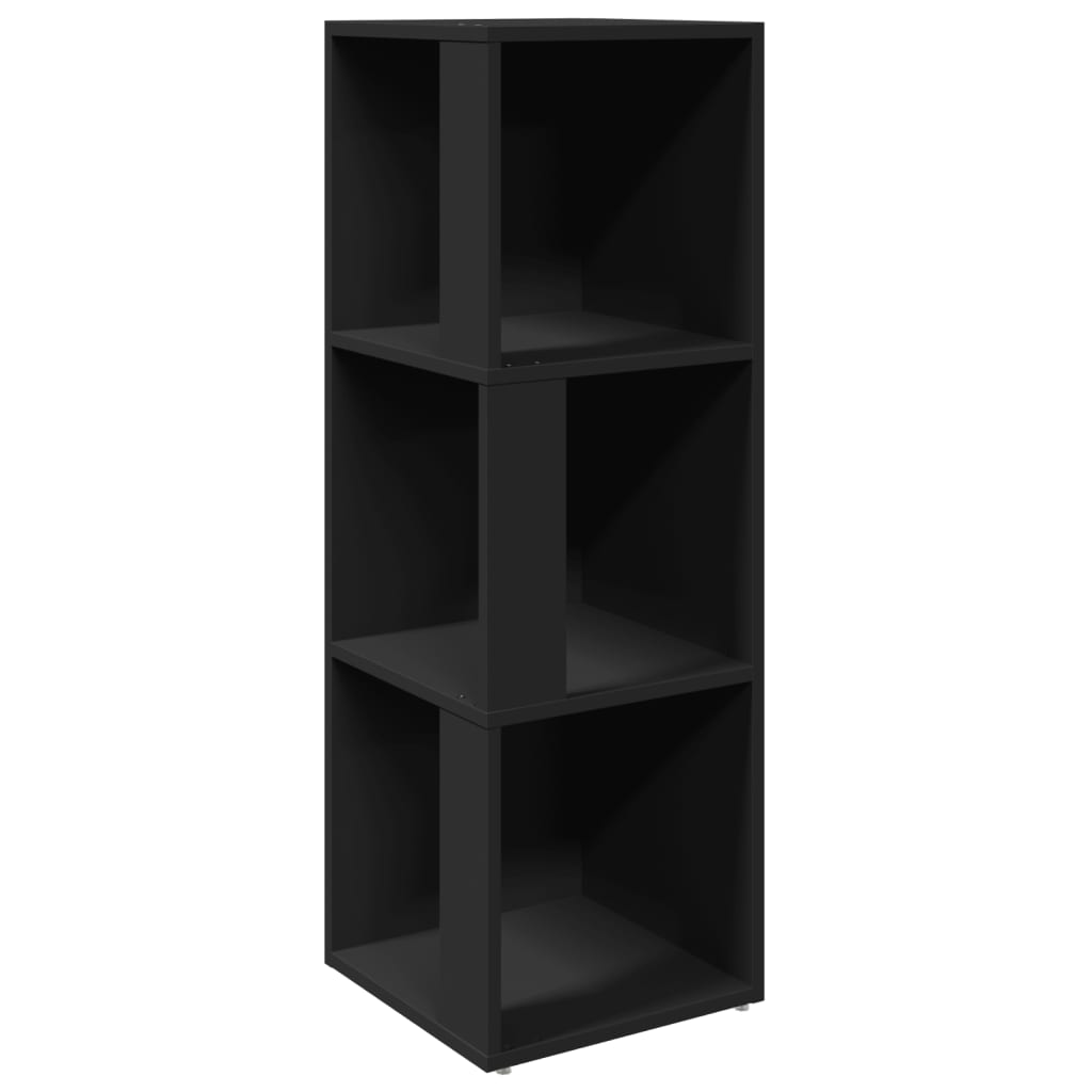 Armoire d'angle Noir 33x33x100 cm Bois d'ingénierie