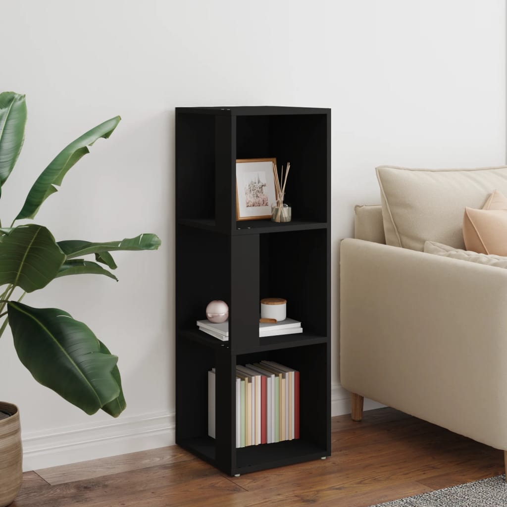 Armoire d'angle Noir 33x33x100 cm Bois d'ingénierie