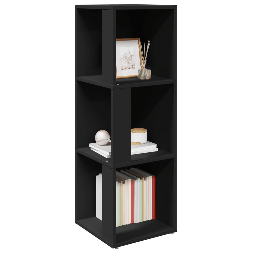Armoire d'angle Noir 33x33x100 cm Bois d'ingénierie