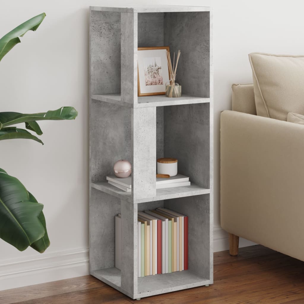 Armoire d'angle Gris béton 33x33x100 cm Bois d'ingénierie