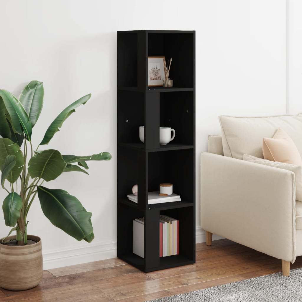 Armoire d'angle Noir 33x33x132 cm Aggloméré