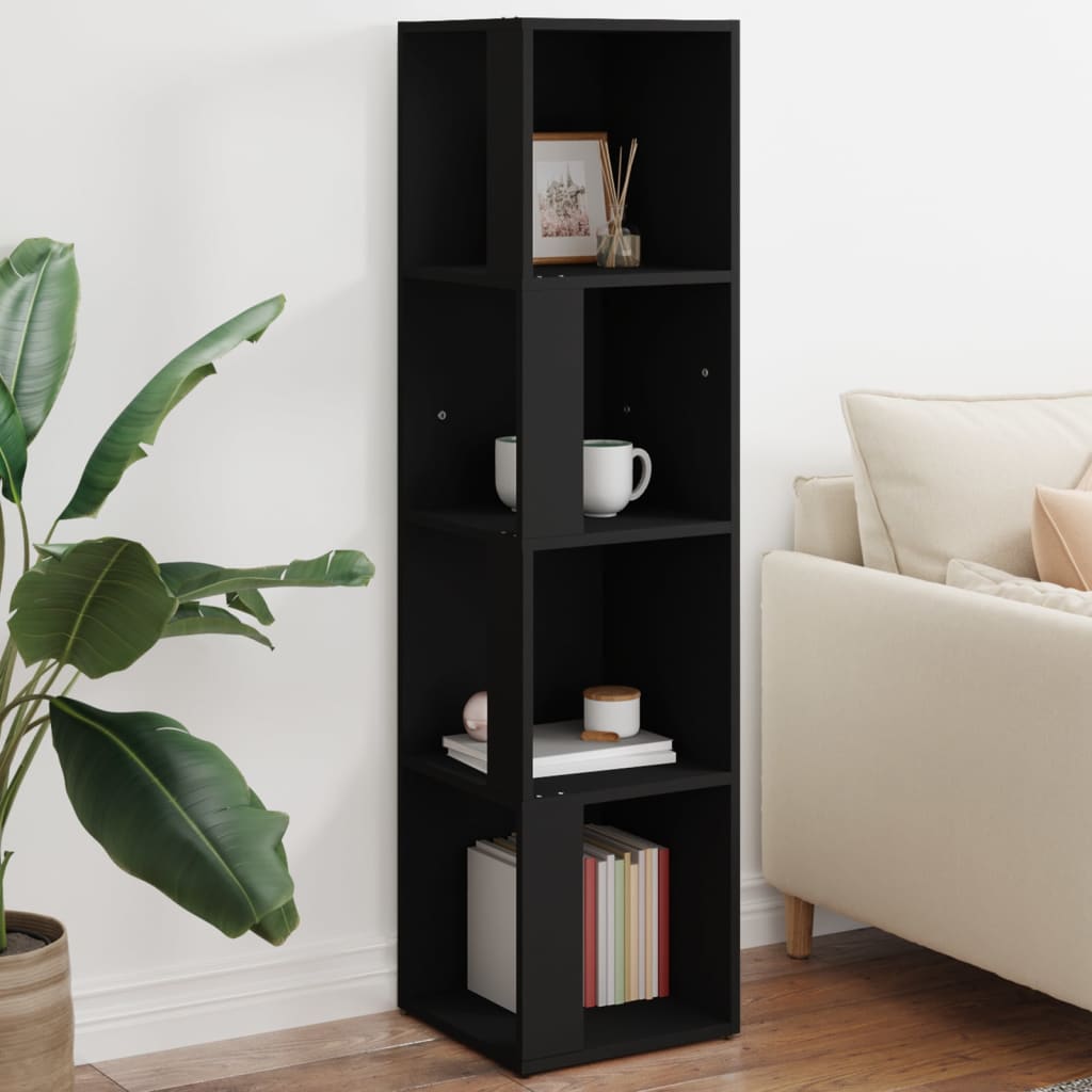 Armoire d'angle Noir 33x33x132 cm Aggloméré