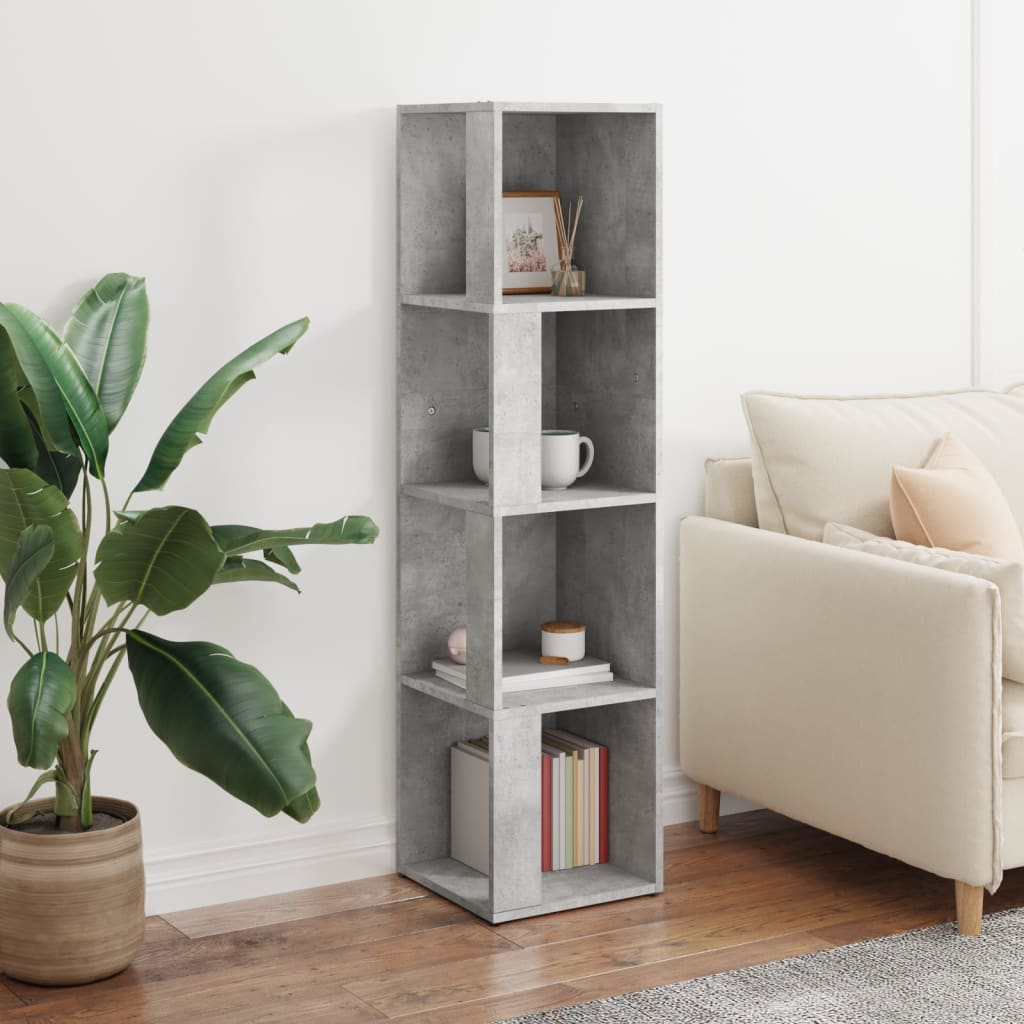 Armoire d'angle Gris béton 33x33x132 cm Aggloméré