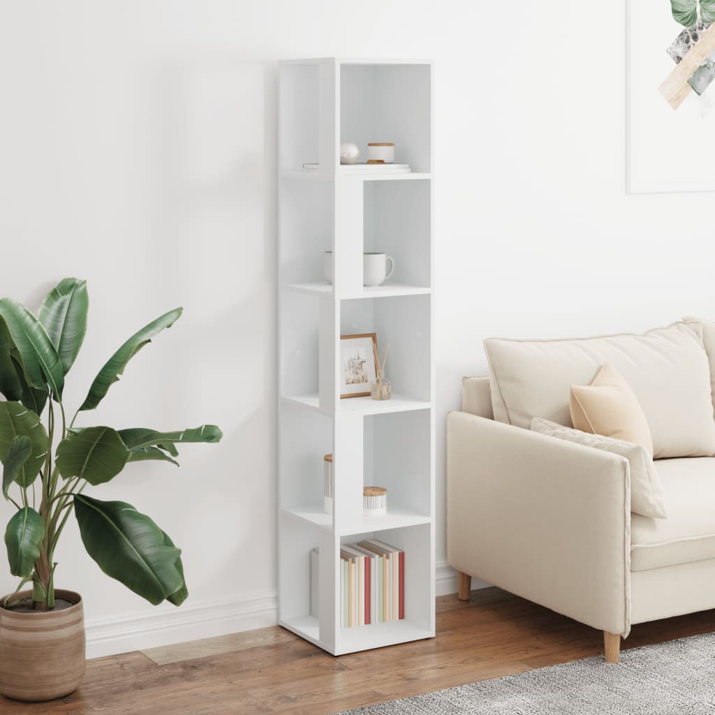 Armoire d'angle Blanc 33x33x164,5 cm Bois d'ingénierie