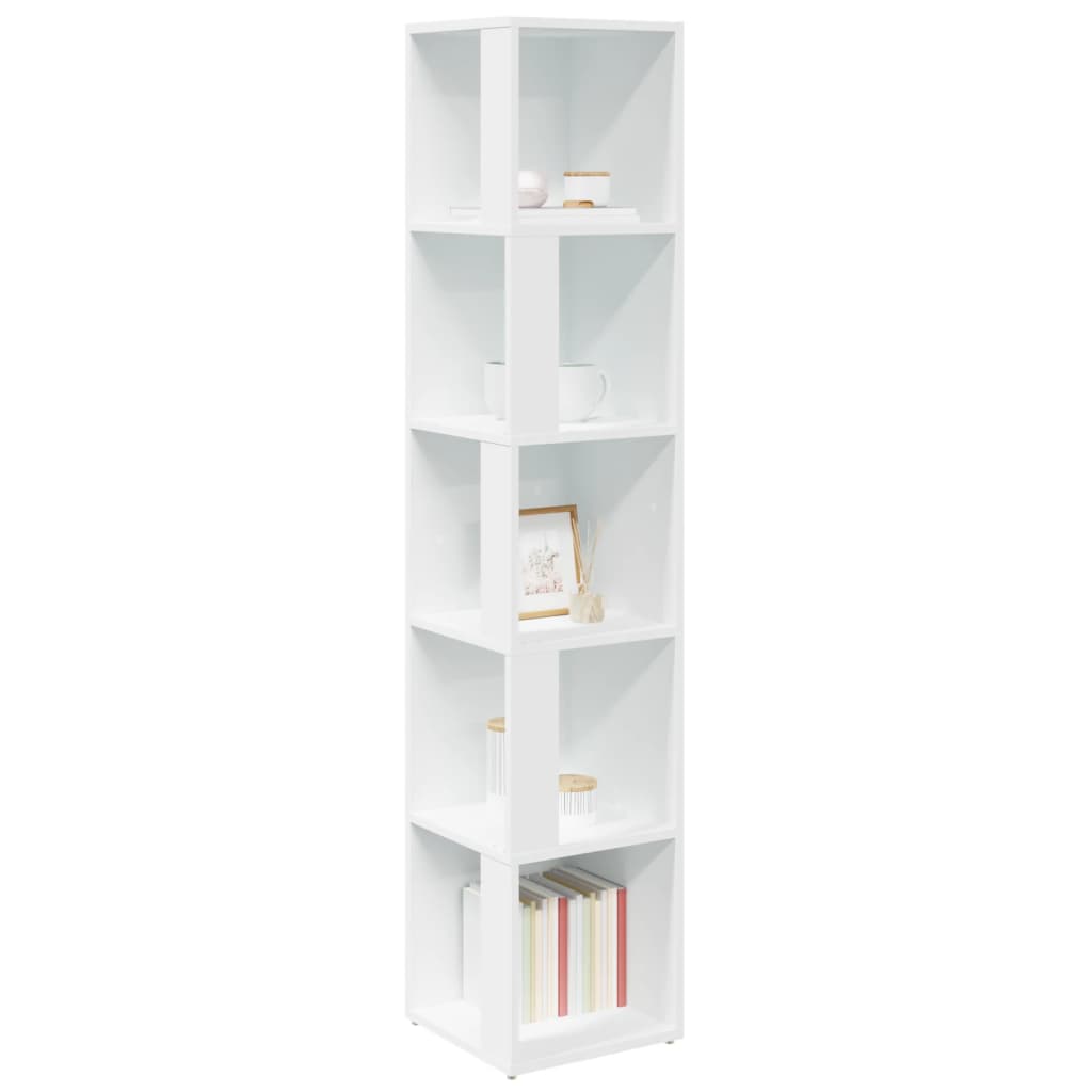 Armoire d'angle Blanc 33x33x164,5 cm Bois d'ingénierie