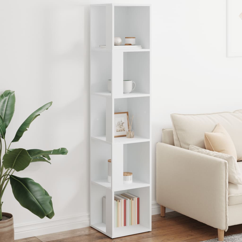 Armoire d'angle Blanc 33x33x164,5 cm Bois d'ingénierie
