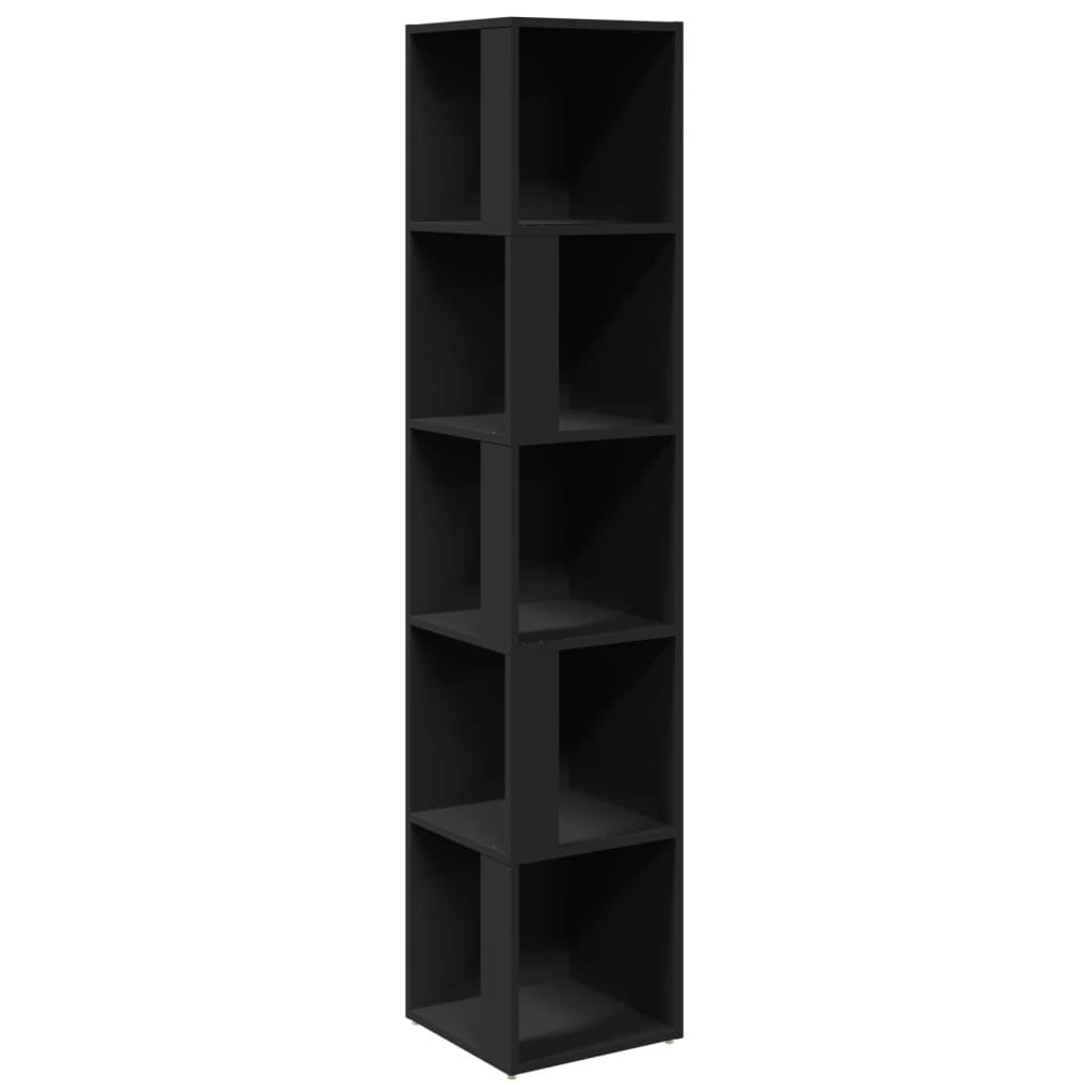 Armoire d'angle Noir 33x33x164,5 cm Bois d'ingénierie