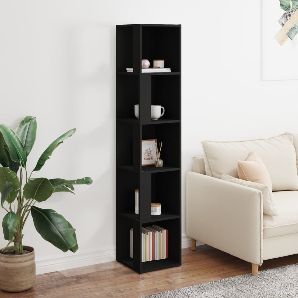 Armoire d'angle Noir 33x33x164,5 cm Bois d'ingénierie