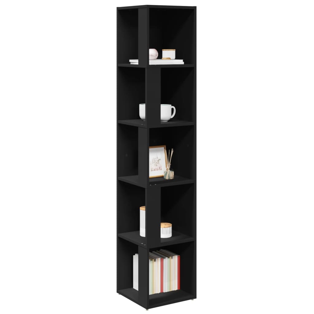 Armoire d'angle Noir 33x33x164,5 cm Bois d'ingénierie