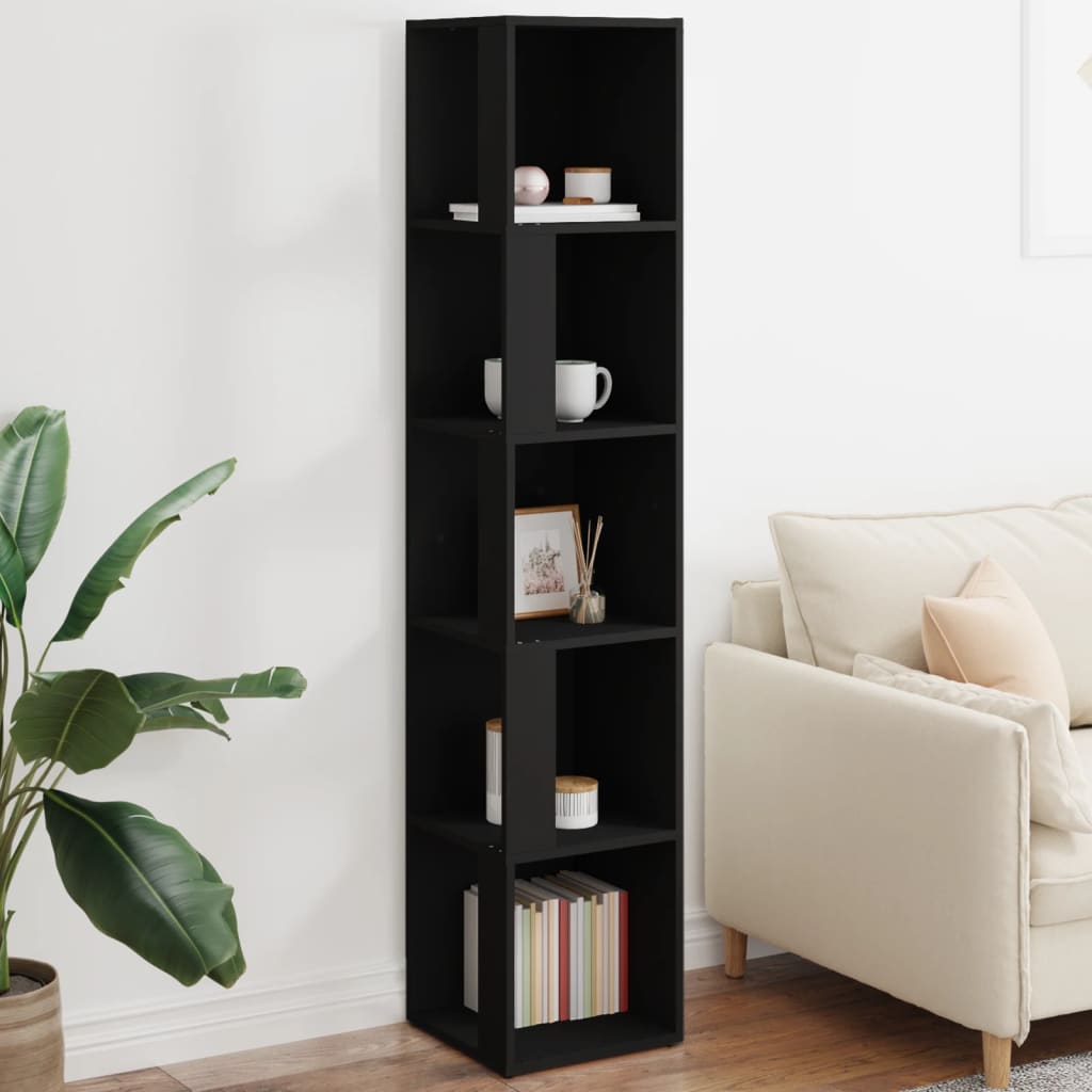 Armoire d'angle Noir 33x33x164,5 cm Bois d'ingénierie
