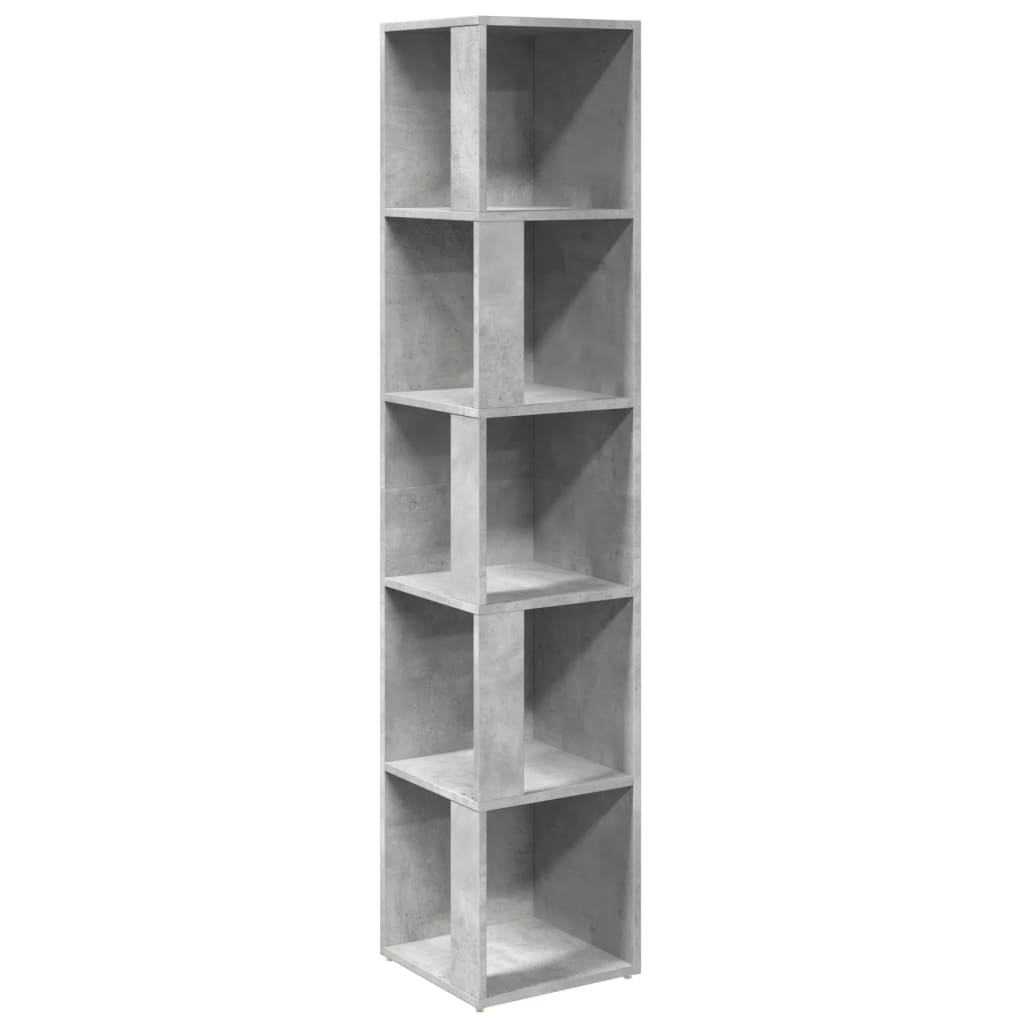 Armoire d'angle Gris béton 33x33x164,5 cm Bois d'ingénierie