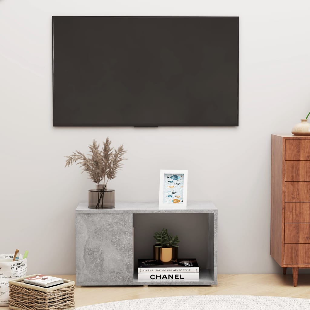 Meuble TV Gris béton 60x24x32 cm Bois d'ingénierie - XIOS